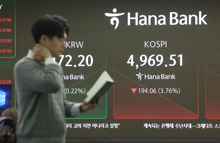 선물 5% 급락 촉발…코스피 매도 사...