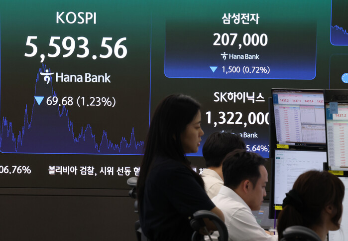반도체주 급락에 코스피 5600선 붕...