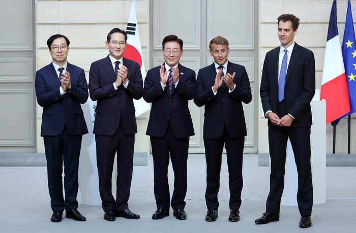 이 대통령·마크롱 앞에서 삼성-미스트...